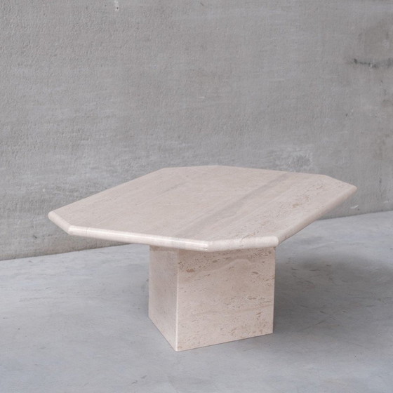 Image 1 of Table basse vintage en travertin, Belgique 1970