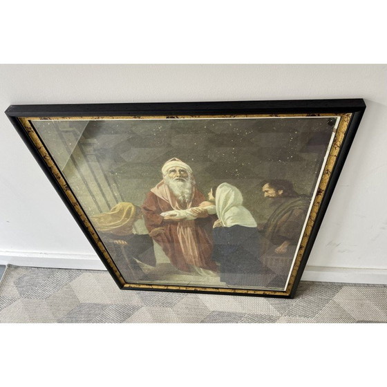 Image 1 of Gravure chrétienne allemande vintage "Siméon, la présentation de Jésus", années 1930