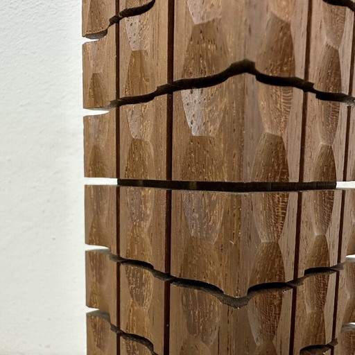 Chandelier vintage en bois de teck, 1970