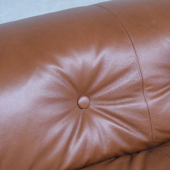 Image 1 of Paire de fauteuils Soriana en cuir vintage par Scarpa pour Cassina, Italie, années 1970