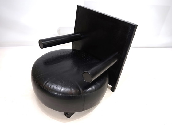 Image 1 of B&B Italia Fauteuil en cuir Baisity par Antonio Citterio, 1980