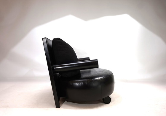 Image 1 of B&B Italia Fauteuil en cuir Baisity par Antonio Citterio, 1980