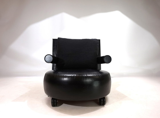 Image 1 of B&B Italia Fauteuil en cuir Baisity par Antonio Citterio, 1980