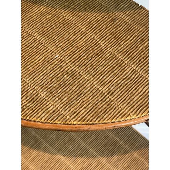 Image 1 of Etagère d'angle en rotin vintage par Adrien Audoux et Frida Minet, France 1950