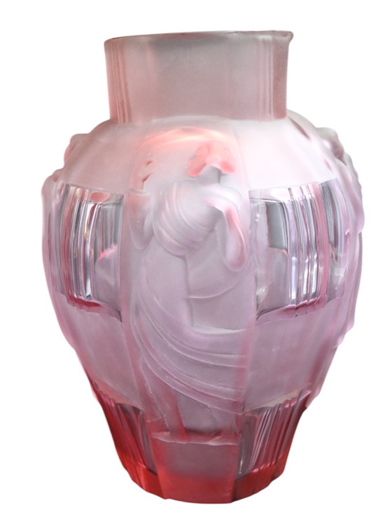 Image 1 of Rene Lalique Art Deco Vase 4 Dancers