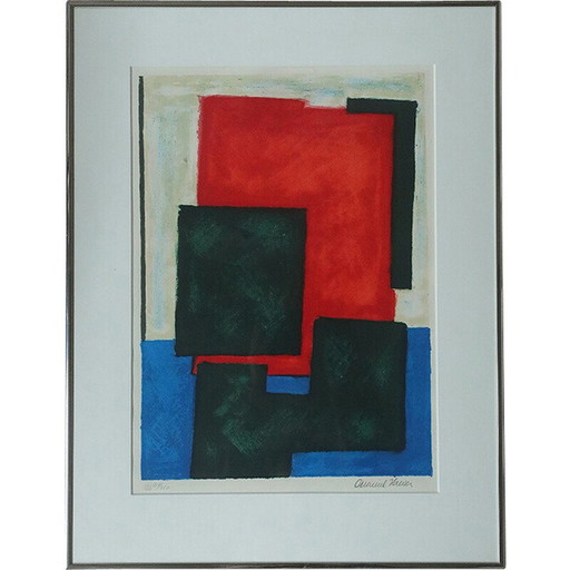 Lithographie couleur vintage d'Osmund Hansen, années 1980