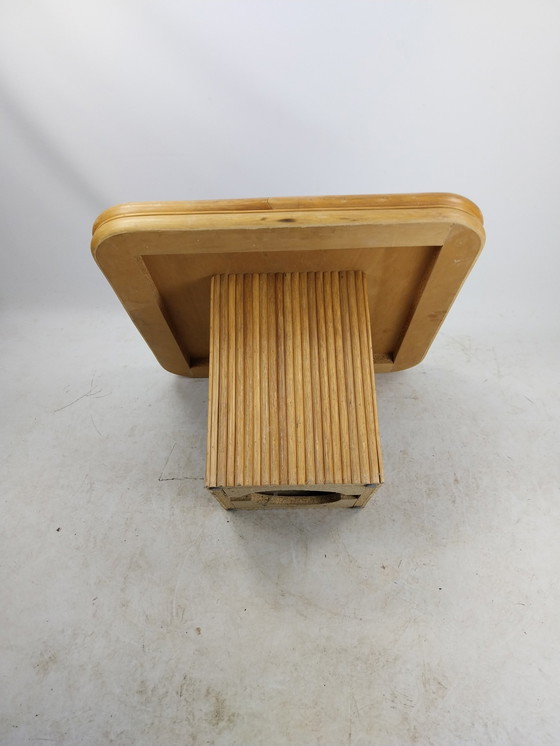 Image 1 of 1 X Table basse en bambou et osier des années 1970