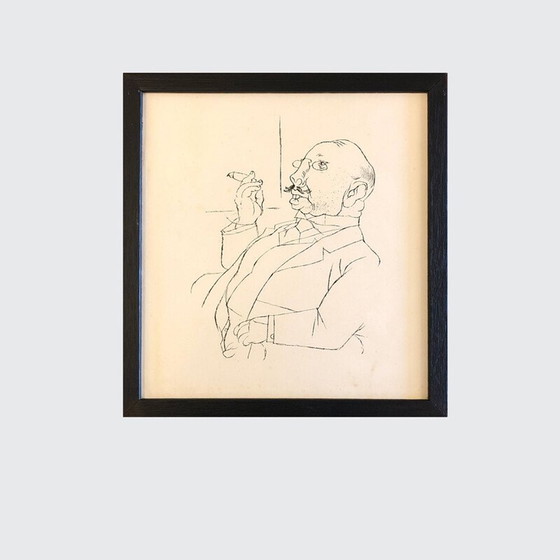 Image 1 of Ensemble de 8 gravures anciennes de George Grosz, Italie 1945