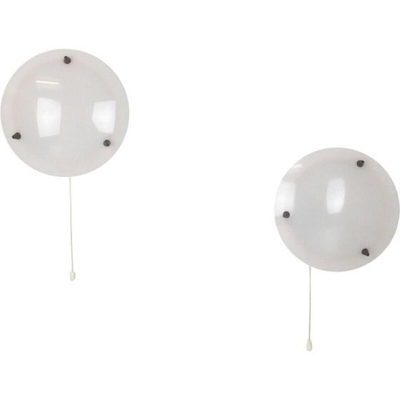 Image 1 of Paire d'appliques modernistes en acrylique et métal, Italie 1950