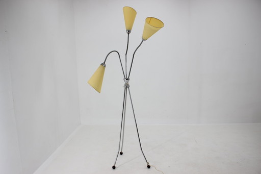 Lampadaire chromé des années 1960, Tchécoslovaquie