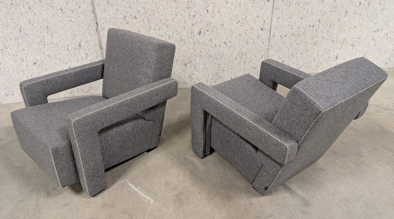 Image 1 of  Cassina Armchair 637 Utrecht (New-Never Used) In Grey Wool