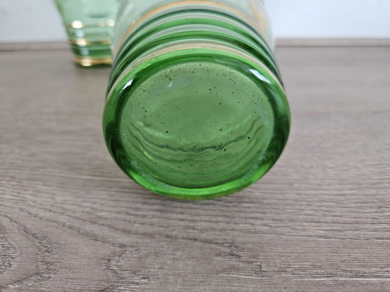 Image 1 of Vintage Antique 2 Verres Verts Braine Le Comte