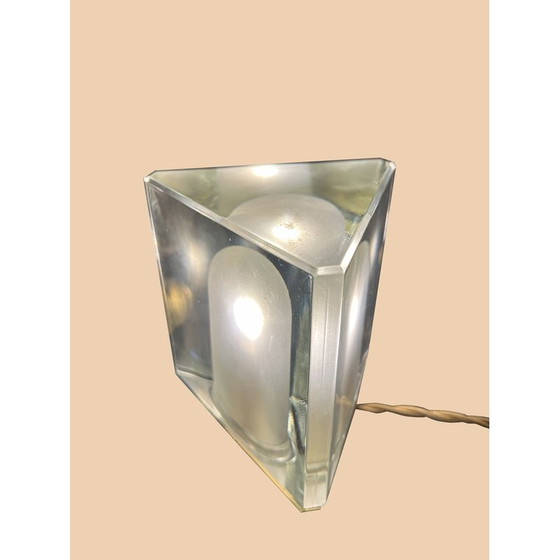 Image 1 of Paire de lampes triangulaires vintage en laiton poli par Alessandro Mendini, 1970