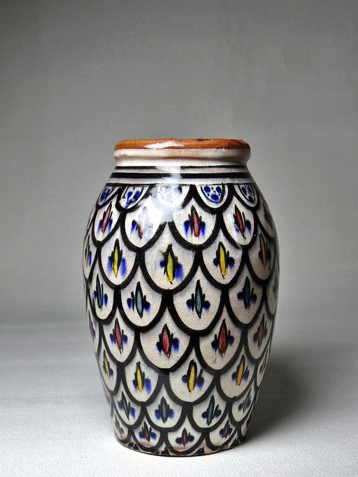 Petit Vase Poterie Artisanale Marocaine Safi Vintage