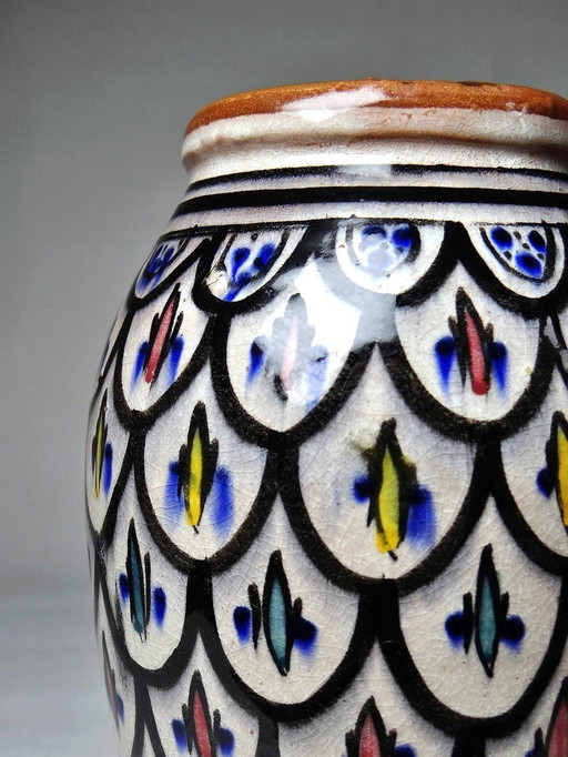 Petit Vase Poterie Artisanale Marocaine Safi Vintage