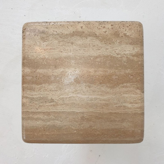 Image 1 of Ensemble de 3 tables basses vintage en travertin, Italie 1980