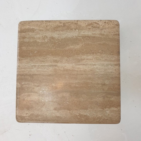 Image 1 of Ensemble de 3 tables basses vintage en travertin, Italie 1980