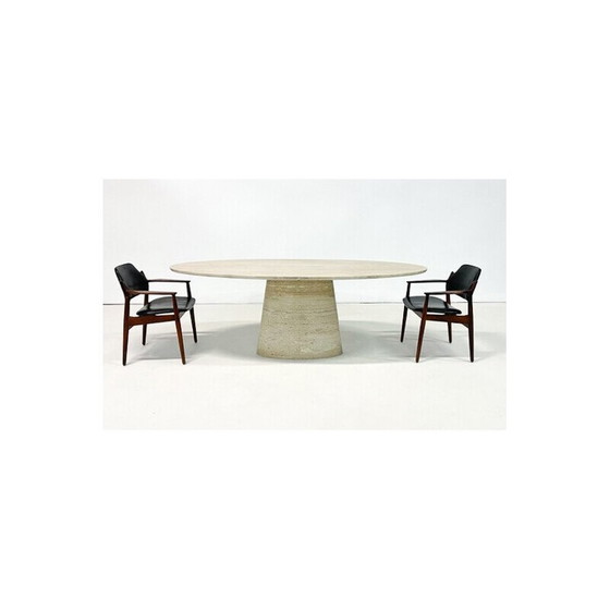 Image 1 of Table de salle à manger vintage en travertin, Italie
