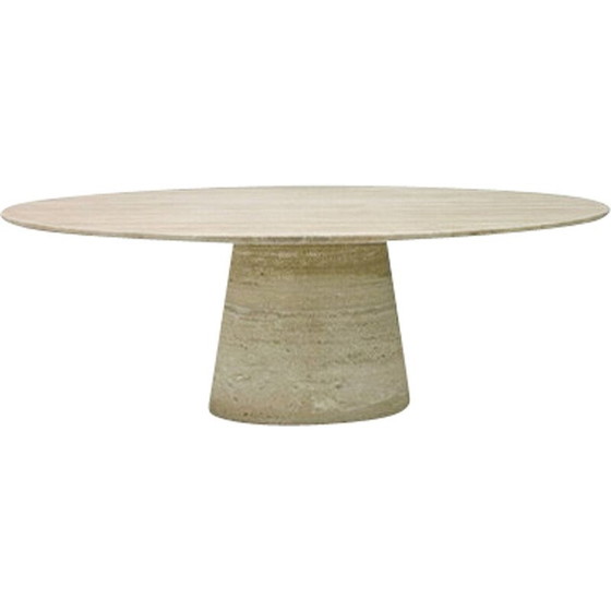 Image 1 of Table de salle à manger vintage en travertin, Italie