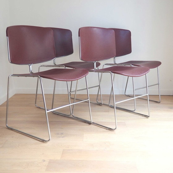 Image 1 of Ensemble de 4 chaises luge vintage par Max Stacker pour Steelcase, 1970