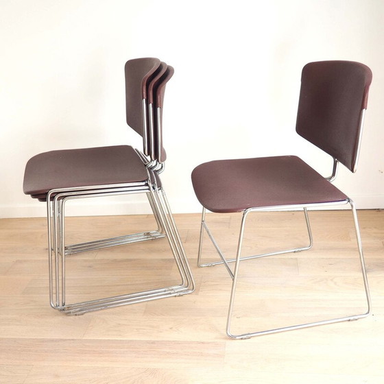 Image 1 of Ensemble de 4 chaises luge vintage par Max Stacker pour Steelcase, 1970