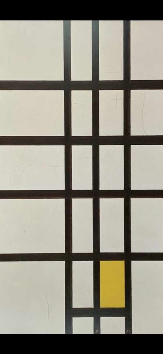 Image 1 of Piet Mondrian : "Rythme fait de lignes noires, 1942". Signé dans la plaque.