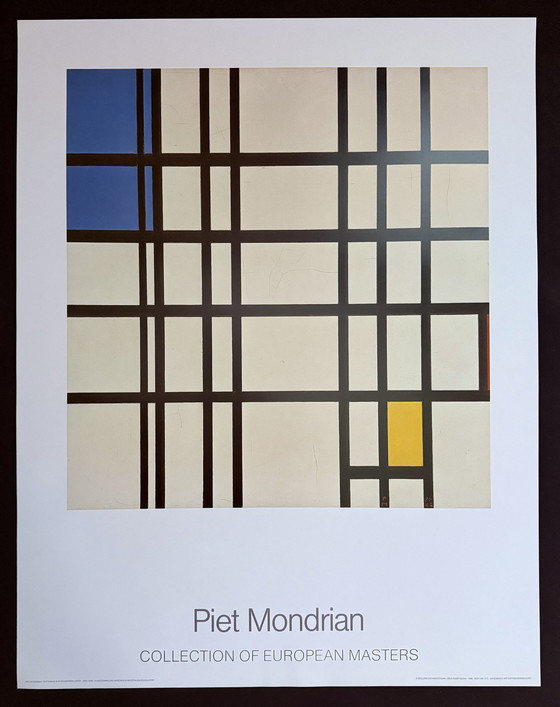 Image 1 of Piet Mondrian : "Rythme fait de lignes noires, 1942". Signé dans la plaque.