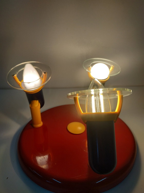 Image 1 of Set Massive Memphis Milano Style plafonnier et lampe de bureau