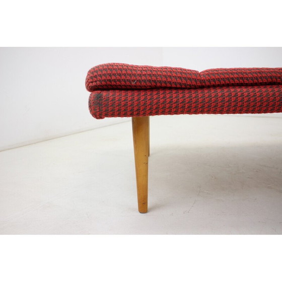 Image 1 of Lit de jour vintage en tissu et bois, Tchécoslovaquie, années 1960