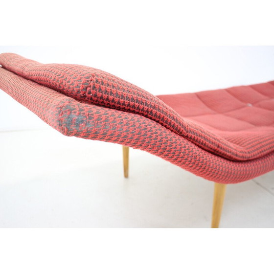 Image 1 of Lit de jour vintage en tissu et bois, Tchécoslovaquie, années 1960
