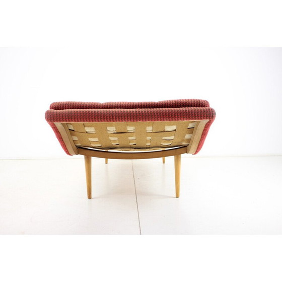 Image 1 of Lit de jour vintage en tissu et bois, Tchécoslovaquie, années 1960