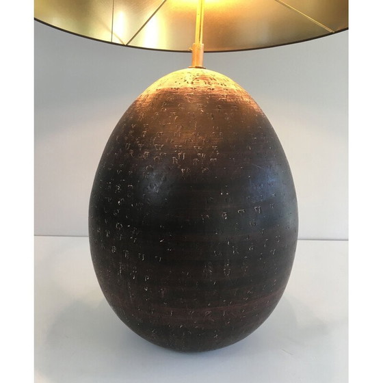 Image 1 of Lampe vintage en céramique avec lettres incrustées, 1970