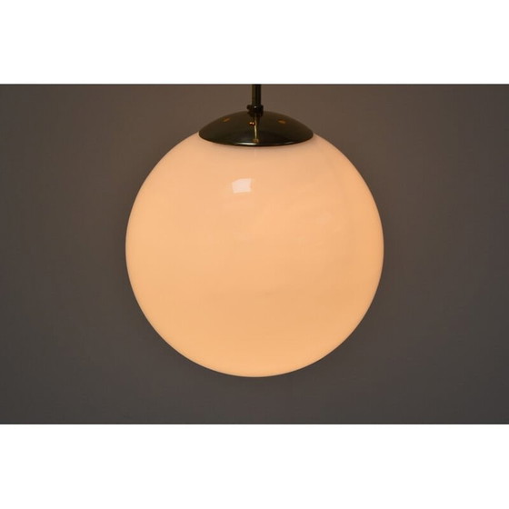 Image 1 of Lampe suspendue en verre et laiton du milieu du siècle par Kamenicky Senov, Tchécoslovaquie, années 1960