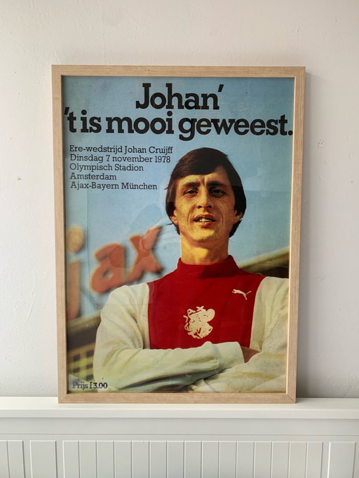 Johan Cruyff Affiche d'adieu Ajax Amsterdam Vintage