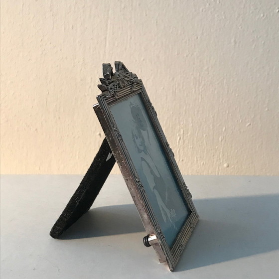 Image 1 of Cadre photo en forme de noeud plaqué argent