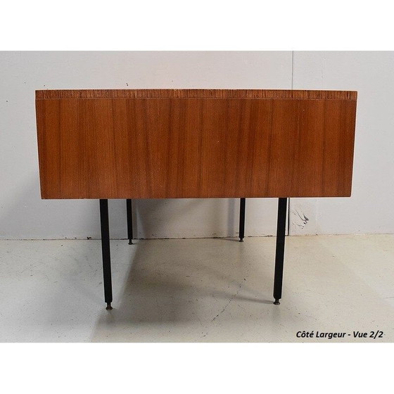 Image 1 of Bureau double vintage en placage de teck par Gérard Guermonprez, 1950