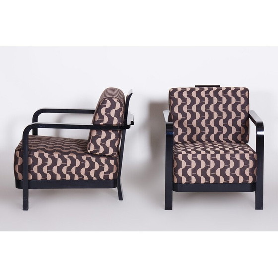 Image 1 of Paire de fauteuils vintage en chêne massif noirci par Josef Chochol, Tchécoslovaquie 1920