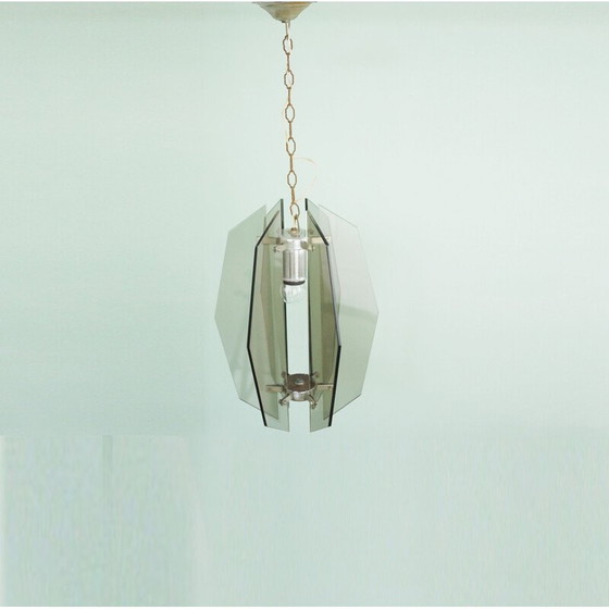 Image 1 of Suspension vintage en verre par Veca, 1970