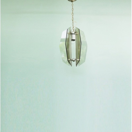 Image 1 of Suspension vintage en verre par Veca, 1970