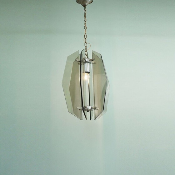 Image 1 of Suspension vintage en verre par Veca, 1970