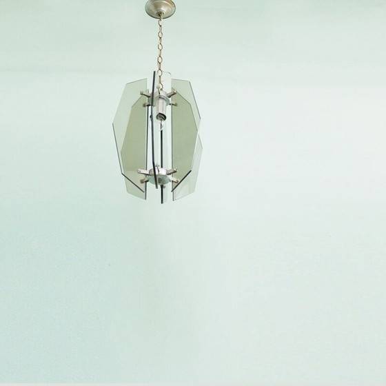 Image 1 of Suspension vintage en verre par Veca, 1970