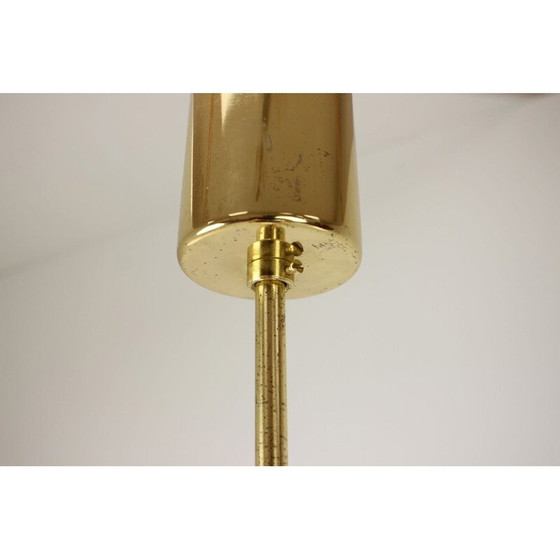 Image 1 of Suspension vintage en laiton et verre par Kamenický Šenov, Tchécoslovaquie 1970