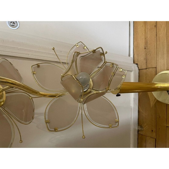 Image 1 of Lampadaire italien vintage à fleurs de lotus, 1970