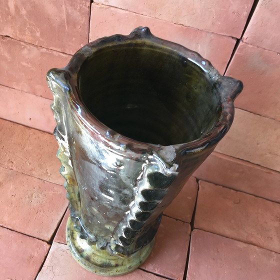 Image 1 of Poterie De Tamegroute En Terre Cuite Émaillée