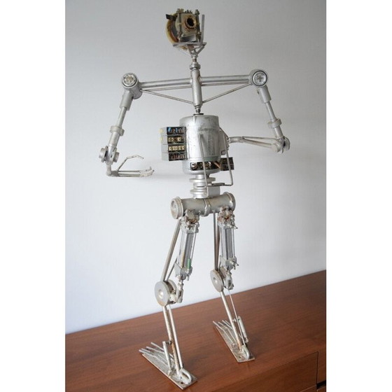 Image 1 of Vintage Sculpture art brutaliste Robot Cyclope