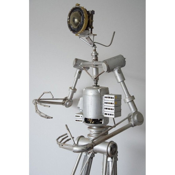 Image 1 of Vintage Sculpture art brutaliste Robot Cyclope