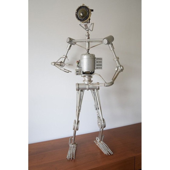 Image 1 of Vintage Sculpture art brutaliste Robot Cyclope
