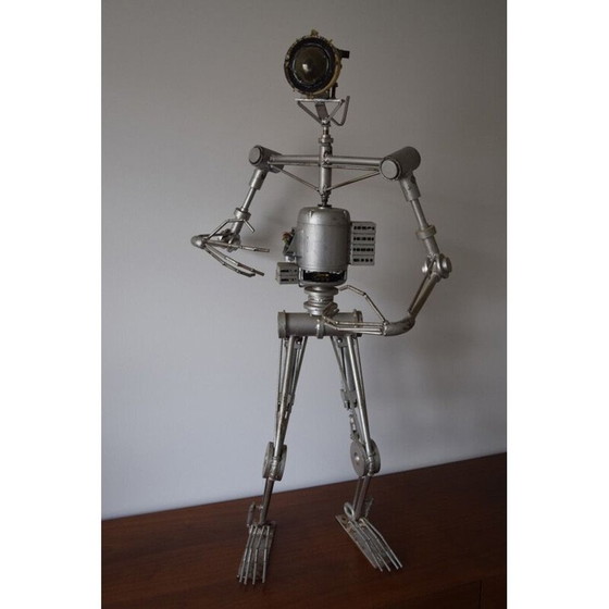 Image 1 of Vintage Sculpture art brutaliste Robot Cyclope