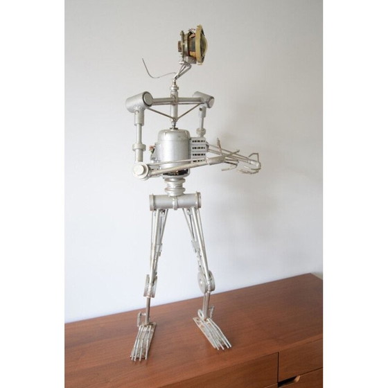 Image 1 of Vintage Sculpture art brutaliste Robot Cyclope