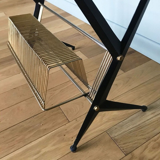 Image 1 of Table basse vintage en verre et laiton par Angelo Ostuni, Italie 1950